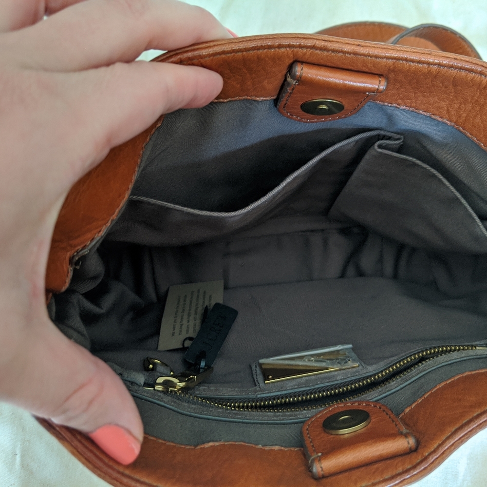J Crew Camel bag with two straps